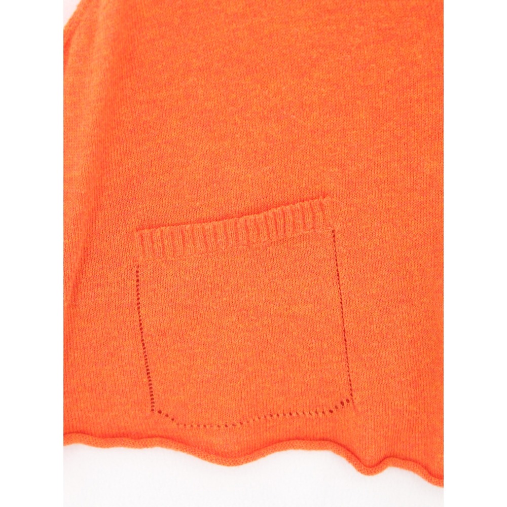 Margaret OLeary Cropped Sweater Vest Large Orange Knit Sleeveless Lagenlook Chic - Picture 2 of 10